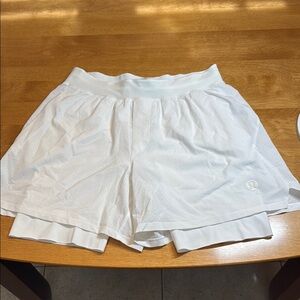 lululemon athletica White Athletic Shorts with liner